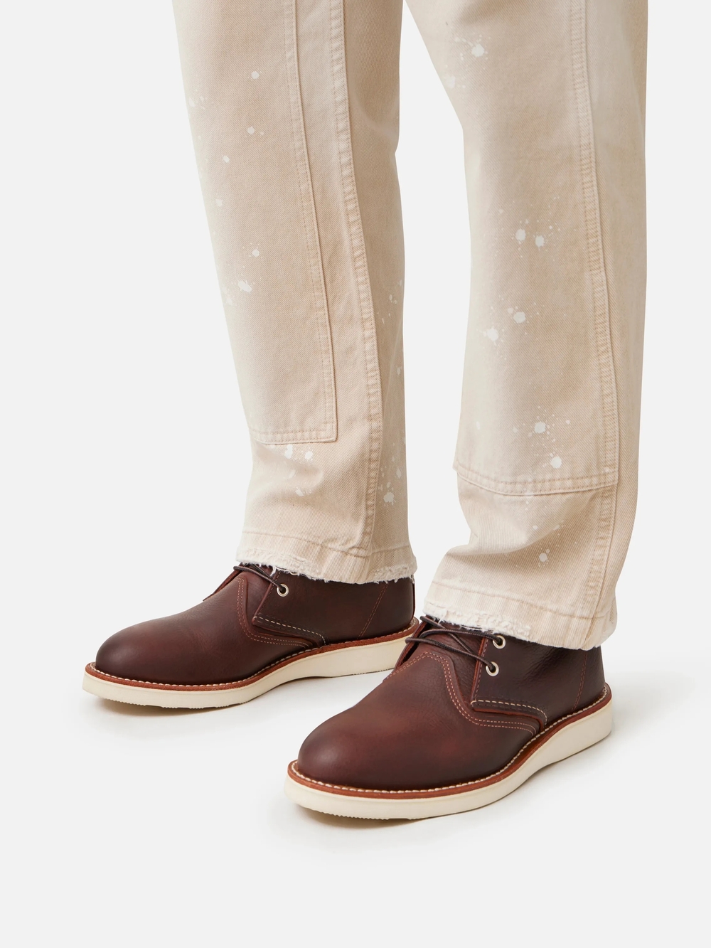 Red Wing Shoes Dark Brown Leather Chukka Boots with Cream Sole - Picture 4 of 8
